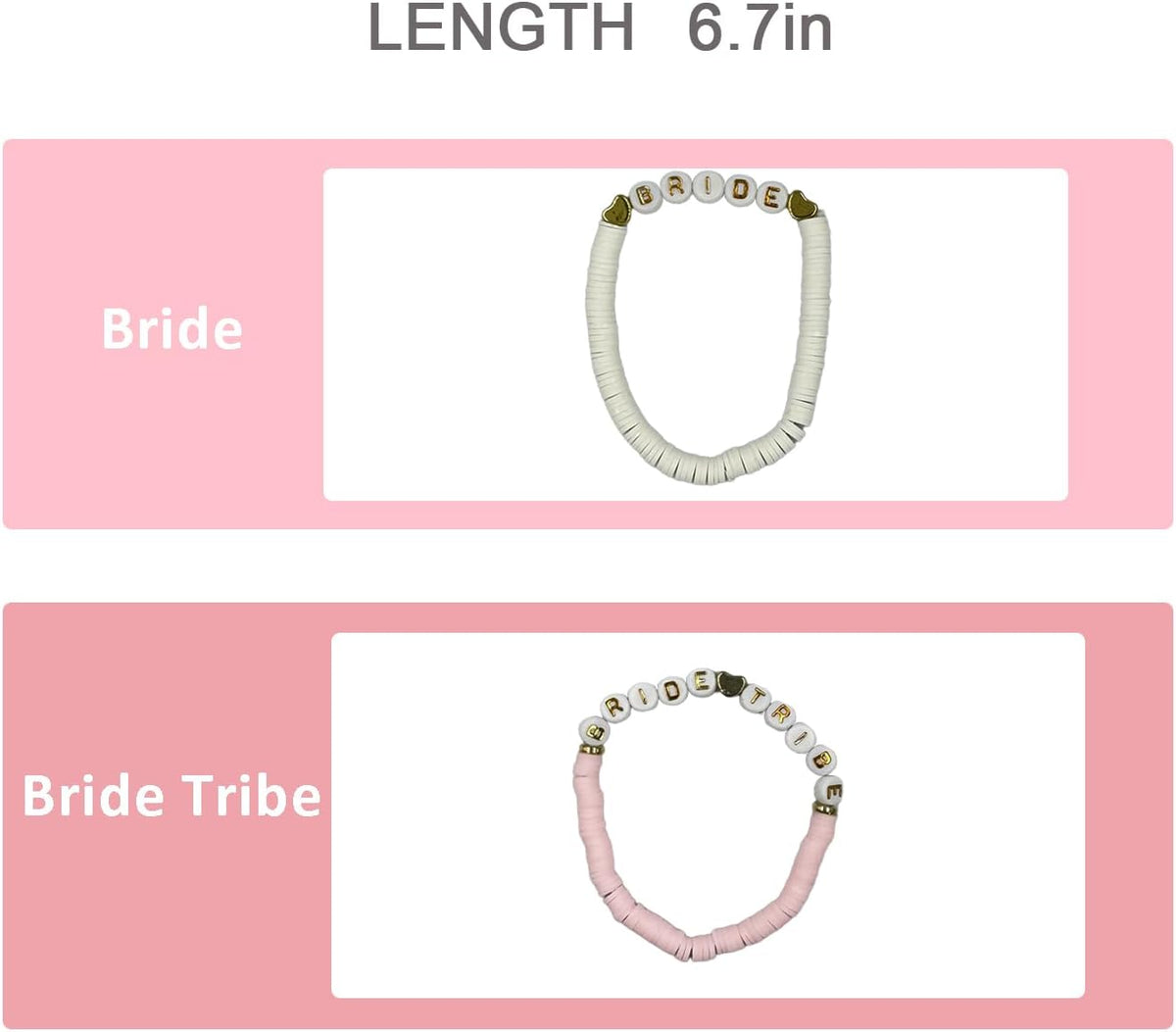 Bachelorette Party Favors, Wedding Gifts, 6.7 inch Bride Tribe Bead Bracelet Preppy Bracelet Stretch for Adults Women Bridal Shower Decorations Boho Disc Party Beach Supplies