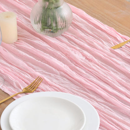 Blush Pink Cheesecloth Table Runner Fall Sheer Wedding Decor 10FT