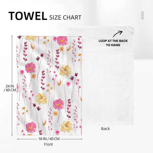 Watercolor Floral Kitchen Towels Decorative Set of 2, Pink Flower Dish Towel Hand Towels for Kitchen Decor, Absorbent Drying Dish Cloth, Summer Tea Towel 16x24 inch