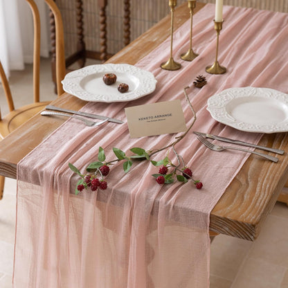 Dusty Pink Cheesecloth Table Runner 120 Inches Fall Party Home Decorations
