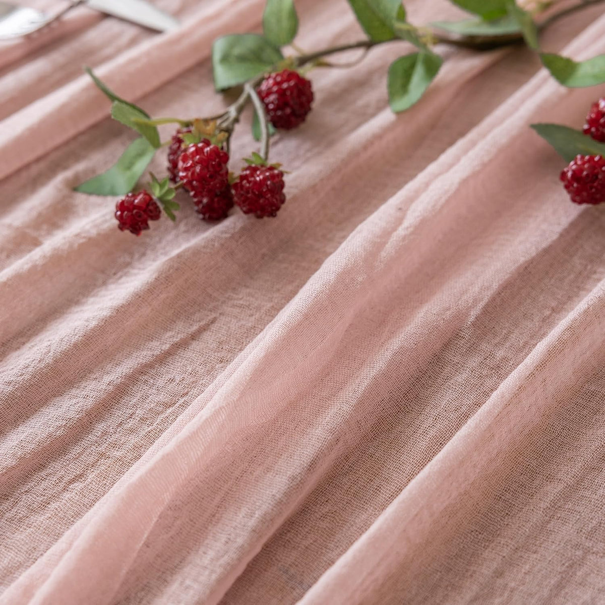 Dusty Pink Cheesecloth Table Runner 120 Inches Fall Party Home Decorations
