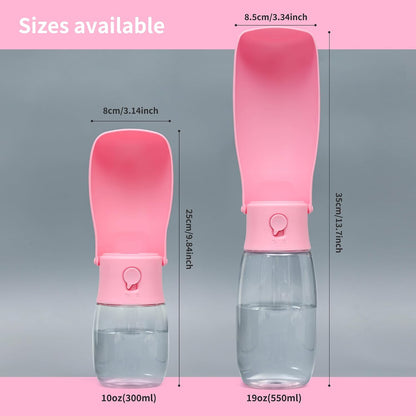 Portable Dog Water Bottle 19oz Pink