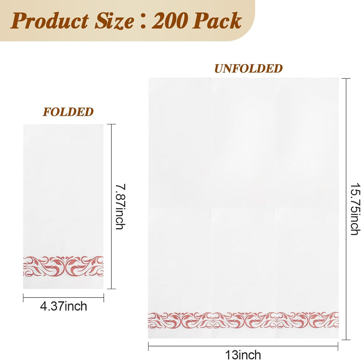 200 Pack Disposable Paper Napkins, 3-Ply Soft & Absorbent