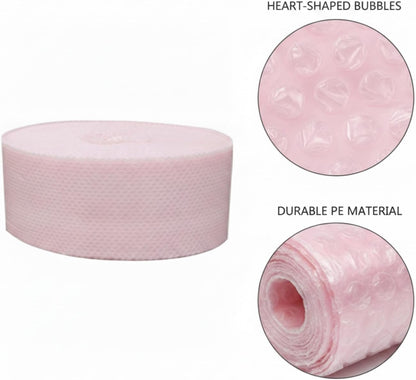 Pink Heart Bubble Wrap Roll for Gift Wrapping & Shipping Cushioning - Decorative Packaging