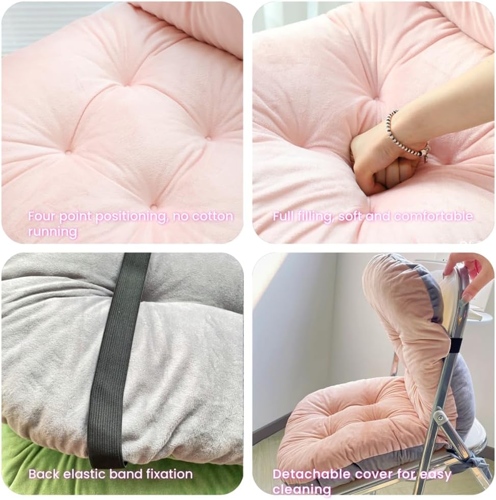 Desk Seat Cushion with High Back Support Plush Rocking Chair Pads Non-Slip Office Seat Cushion for Office Dining Gaming Chairs