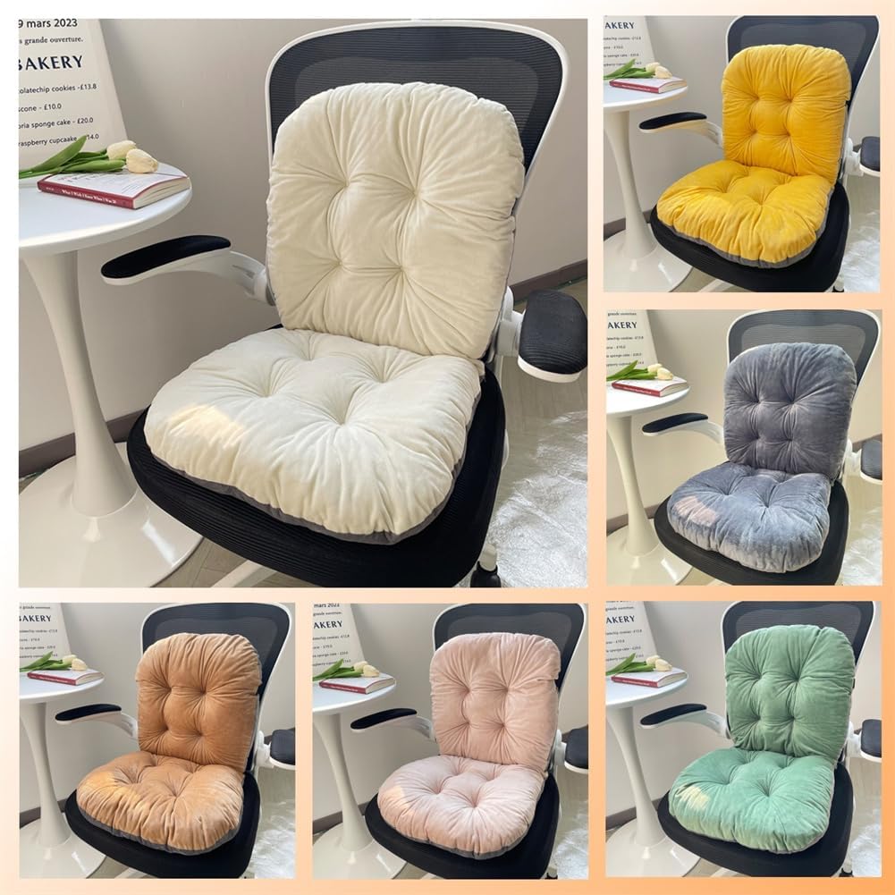 Desk Seat Cushion with High Back Support Plush Rocking Chair Pads Non-Slip Office Seat Cushion for Office Dining Gaming Chairs