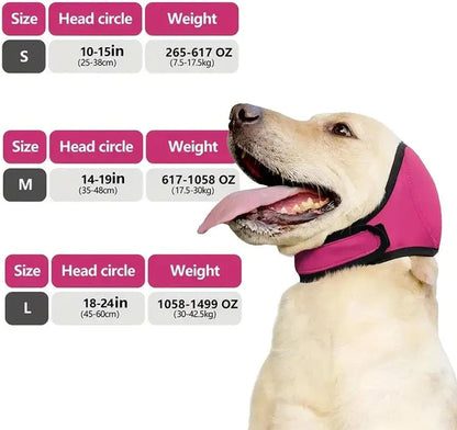 Noise-Cancelling Ear Wrap for Dogs – Calming Pet Ear Muffs for Thunder, Fireworks, and Bathing – Quiet, Adjustable, and Water-Resistant for Noise Reduction and Swimming (Pink, Small)