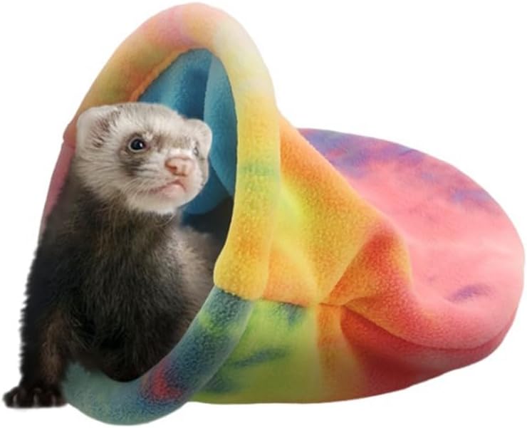 Ferrets Snuggle Sack Soft Fleece Hideout Cozy Cave Hamster Sleeping Bag for Small Animal Guinea Pig Rabbit Bunny Chinchillas Rat Squirrel Hedgehog Fast Drying Absorbent Towel Bag (Pink,L)