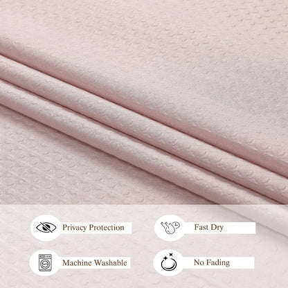 Pink Shower Curtains for Bathroom，Dot Like Embossed Textured Waterproof Soft Polyester Cloth Shower Curtain，Hotel Spa Machine Washable，72Wx72L