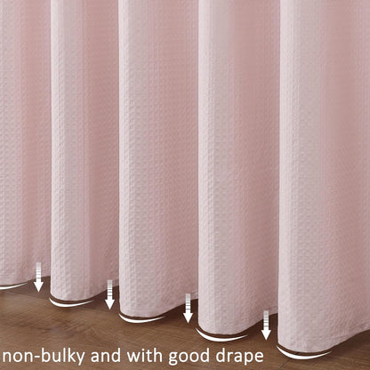 Pink Shower Curtains for Bathroom，Dot Like Embossed Textured Waterproof Soft Polyester Cloth Shower Curtain，Hotel Spa Machine Washable，72Wx72L