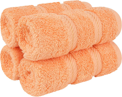 100% Cotton Luxury Turkish Towels, 4 PC Washcloth Set
