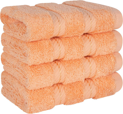 100% Cotton Luxury Turkish Towels, 4 PC Washcloth Set