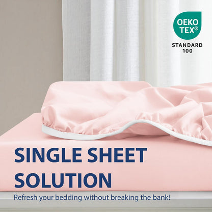 Twin Fitted Sheet Only, 14" Deep Pocket, Blush
