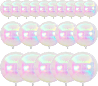 Iridescent Foil Balloons 20pcs Large Round Giant Jumbo 4D Balloons