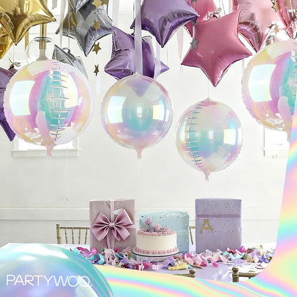 Iridescent Foil Balloons 20pcs Large Round Giant Jumbo 4D Balloons