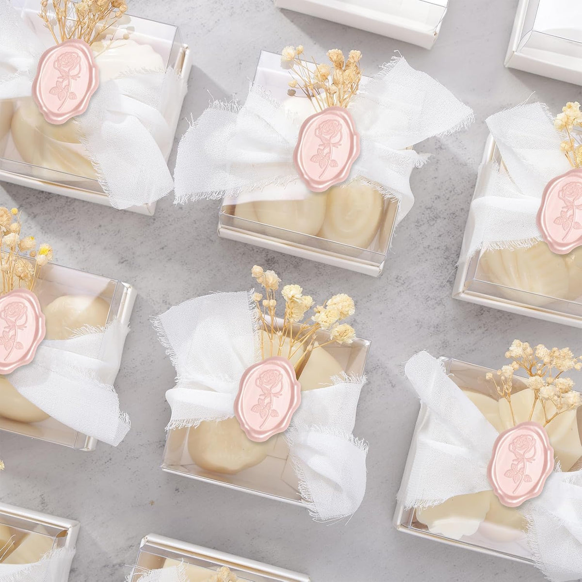 Wax Seal Stickers - Rose Oval Wedding Invitation Envelope Seal Sticker, 50 Pcs Floral Self- Adhesive Pearl Pink Stickers, Perfect for Invitation, Christmas, Gift Wrapping, Party
