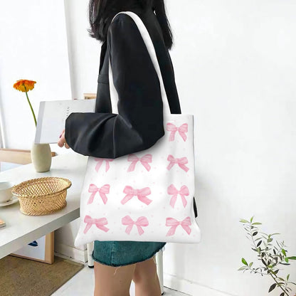 Canvas Tote Bag For Women Large Capacity Shoulder Bag For Grocery Shopping With Zipper Inner Pockets