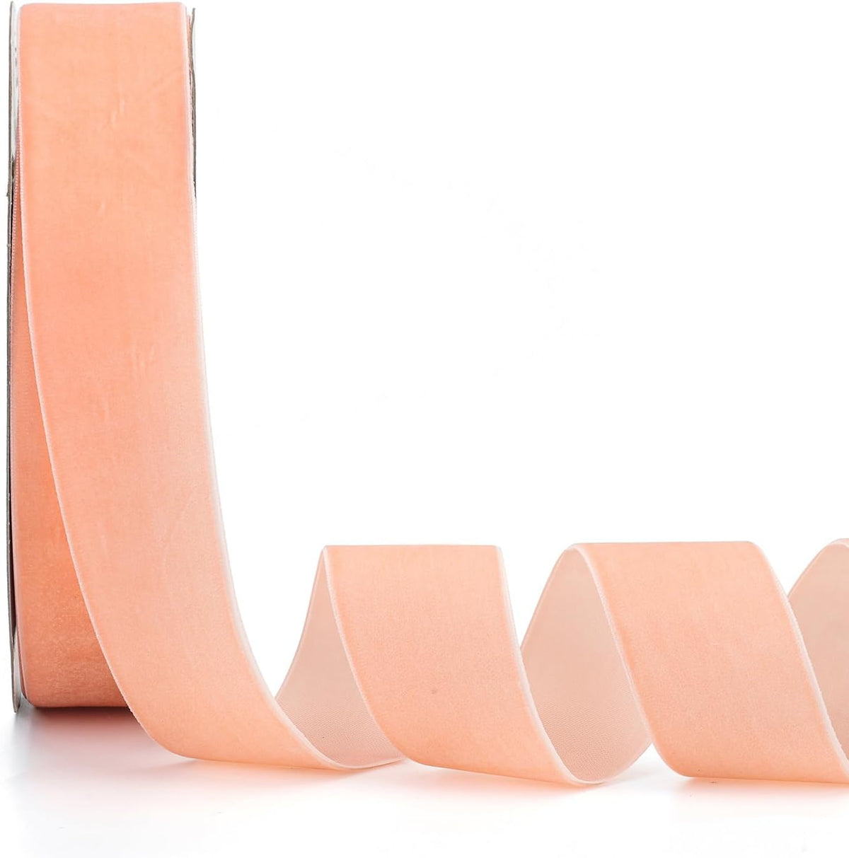 Peach Velvet Ribbon 2 Inch x 20Yd,Great for Gift Wrapping,Hair Bows,Christmas,Wedding Party Decoration (2" Peach)