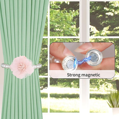 Pearl Magnetic Curtain Tiebacks, Curtain Holdbacks, 4 Pack, Pink