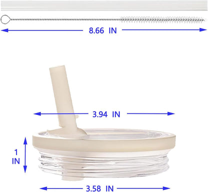2 Pack Stanley Leak Proof Lid, with Flip Straw Lid, Stanley Cup Accessories, Stanley Lids Replacement for Stanley Quencher H2.0 40 oz Tumbler (Only), BPA Free (Peach Color)