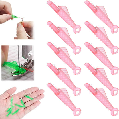 10 Pcs Fish Mouth Sewing Machine Needle Threader,2024 New Upgraded Automatic Sewing Needle Threader,Simple Needle Threader Tool,Quick Sewing Machine Cycle Simple Needle Threader Tool (Pink)