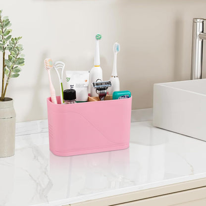 Toothbrush and Toothpaste Holder, 4 Slots, Pink