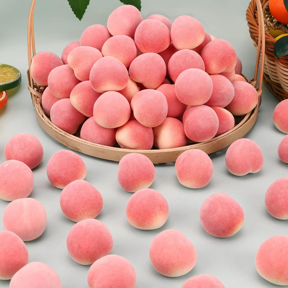 30 Pcs Artificial Mini Peaches Decoration Fake Peach Fruit