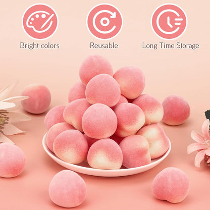 30 Pcs Artificial Mini Peaches Decoration Fake Peach Fruit