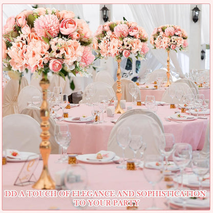 12 Bundles Peonies Artificial Flowers Faux Roses, Pink