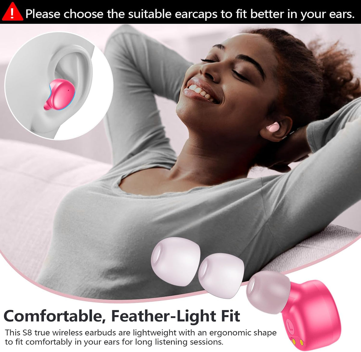 Mini Wireless Earbuds Bluetooth 5.3 in Ear Headphones Headsets