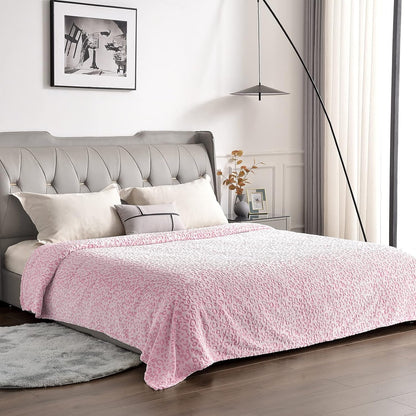 Leopard Throw Blanket Fleece, Premium Lightweight Cozy Warm Plush Microfiber Pink Blanket for Couch Sofa and Bed (Pink, Throw (50 x 60 inches))
