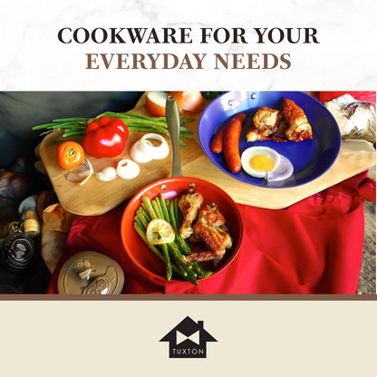 Non Stick Frying Pans - Concentrix 2-Piece Stainless Steel Pan Set - Stove & Oven Compatible 8-inch & 11-inch Ceramic Frying Pan with Riveted Handles - Cinnebar Blush Pink Nonstick Pan Set