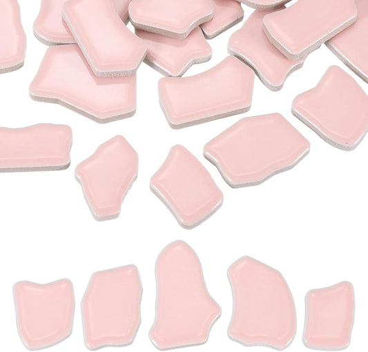 250g/0.55LB Irregular Ceramics Mosaic Tiles, 0.79"-1.57" Mosaic Stained Tile Broken Porcelain Pieces Stones Bulk for DIY Craft Making Vases Home Decoration, Pink