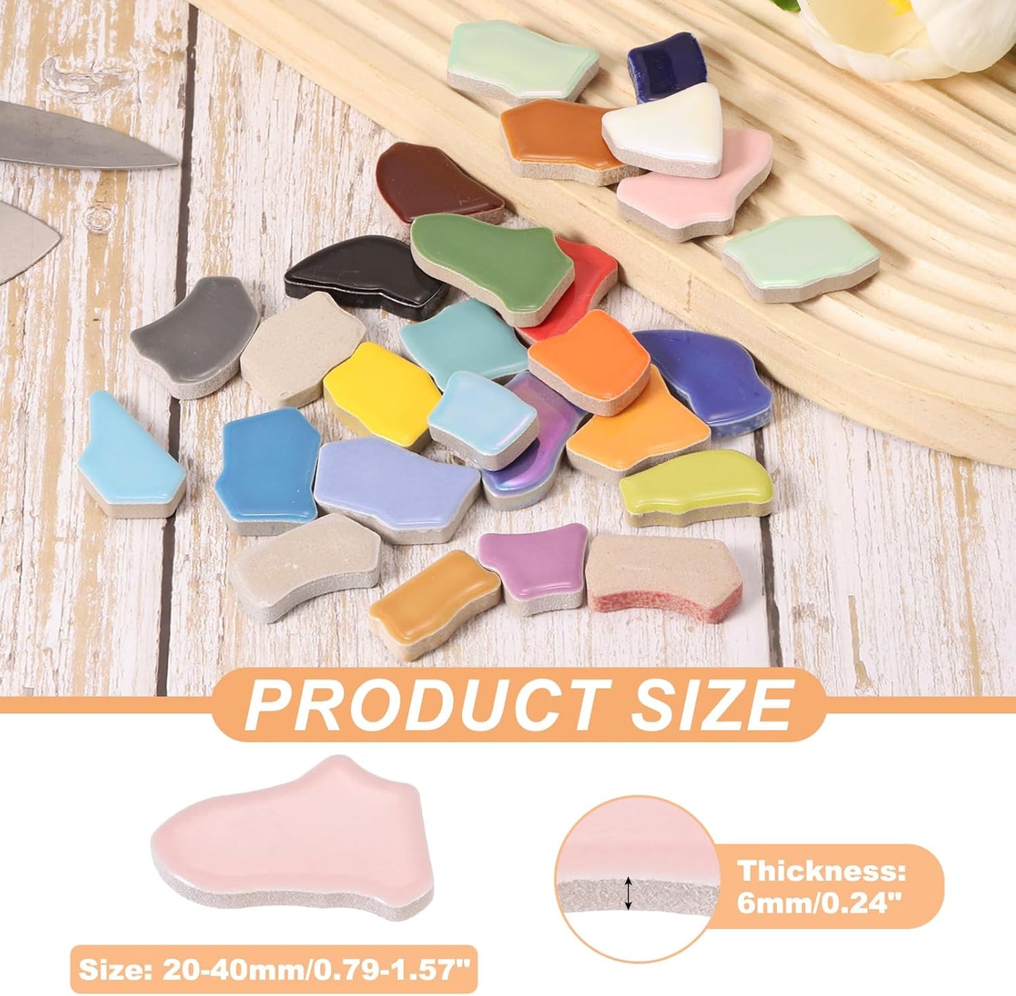 250g/0.55LB Irregular Ceramics Mosaic Tiles, 0.79"-1.57" Mosaic Stained Tile Broken Porcelain Pieces Stones Bulk for DIY Craft Making Vases Home Decoration, Pink