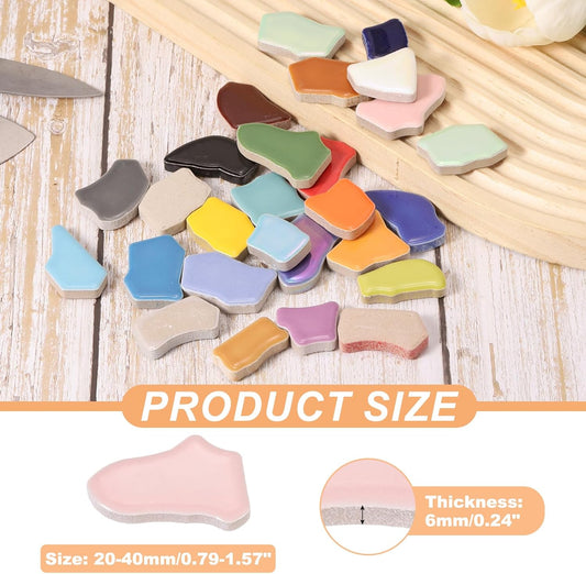 250g/0.55LB Irregular Ceramics Mosaic Tiles, 0.79"-1.57" Mosaic Stained Tile Broken Porcelain Pieces Stones Bulk for DIY Craft Making Vases Home Decoration, Pink