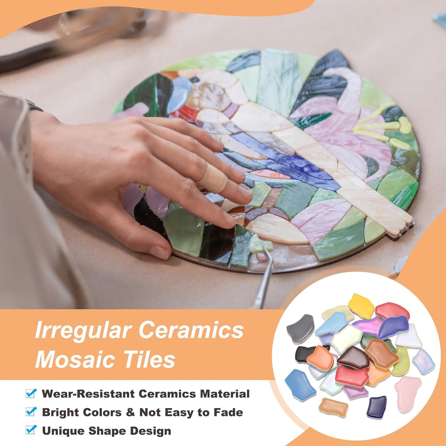 250g/0.55LB Irregular Ceramics Mosaic Tiles, 0.79"-1.57" Mosaic Stained Tile Broken Porcelain Pieces Stones Bulk for DIY Craft Making Vases Home Decoration, Pink