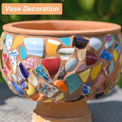 250g/0.55LB Irregular Ceramics Mosaic Tiles, 0.79"-1.57" Mosaic Stained Tile Broken Porcelain Pieces Stones Bulk for DIY Craft Making Vases Home Decoration, Pink