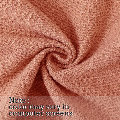 Coral Pink Decorative Square Thick Throw Pillow Covers Fine Textured Boucle Couch Cushion Cases for Sofa Decor, Set of 2, 18 x 18 Inch