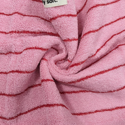 Pink and Red Striped Towels 2 Pack Cotton Soft Bathroom Towels Classical Striped Hand Towels for Spa Shower Gym Kitchen Lighter & Quick Dry, Rose Pink, 14 x 30 Inch