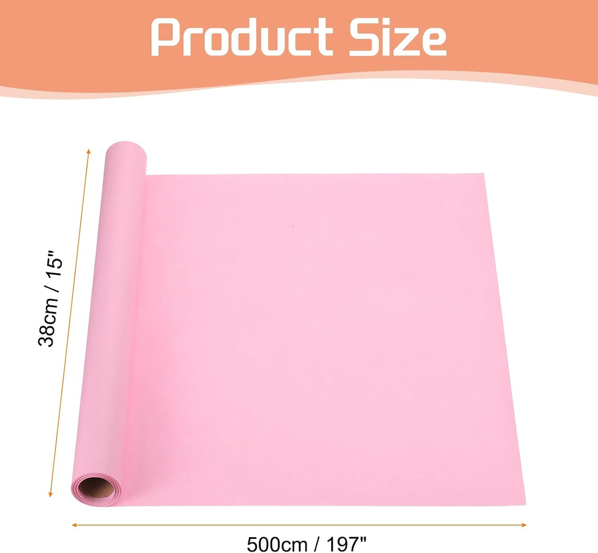 Kraft Wrapping Paper Roll, Poster Bulletin Board, [for Christmas Wrapping, Bouquet Flower Packing, Gift-Wrap] - 15 x 197 Inch / Deep Pink / 1 Roll