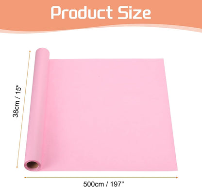 Kraft Wrapping Paper Roll, Poster Bulletin Board, [for Christmas Wrapping, Bouquet Flower Packing, Gift-Wrap] - 15 x 197 Inch / Deep Pink / 1 Roll