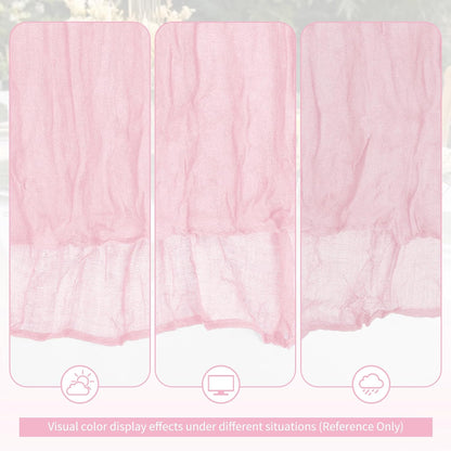 12 Pack Light Pink Cheesecloth Table Runner 17x108in Gauze Runners