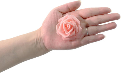 100 Pcs 2 in Artificial Rose Head Bulk (Peach, Blush)