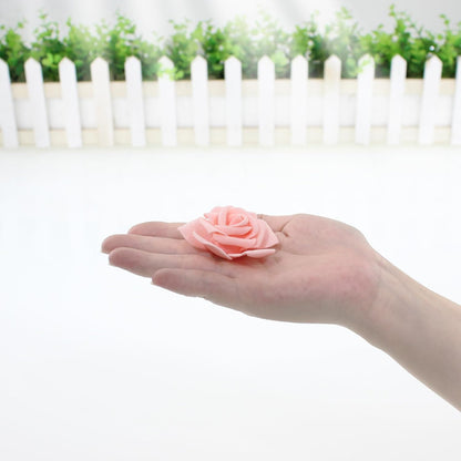 100 Pcs 2 in Artificial Rose Head Bulk (Peach, Blush)