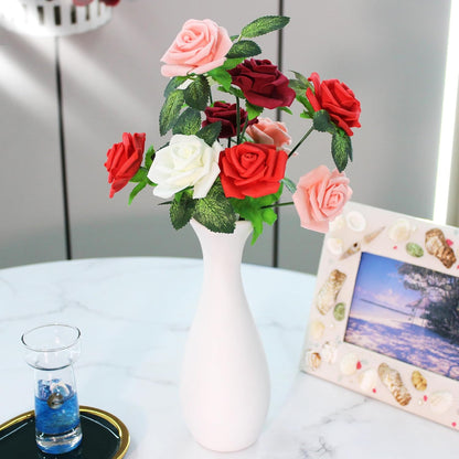 100 Pcs 2 in Artificial Rose Head Bulk (Peach, Blush)