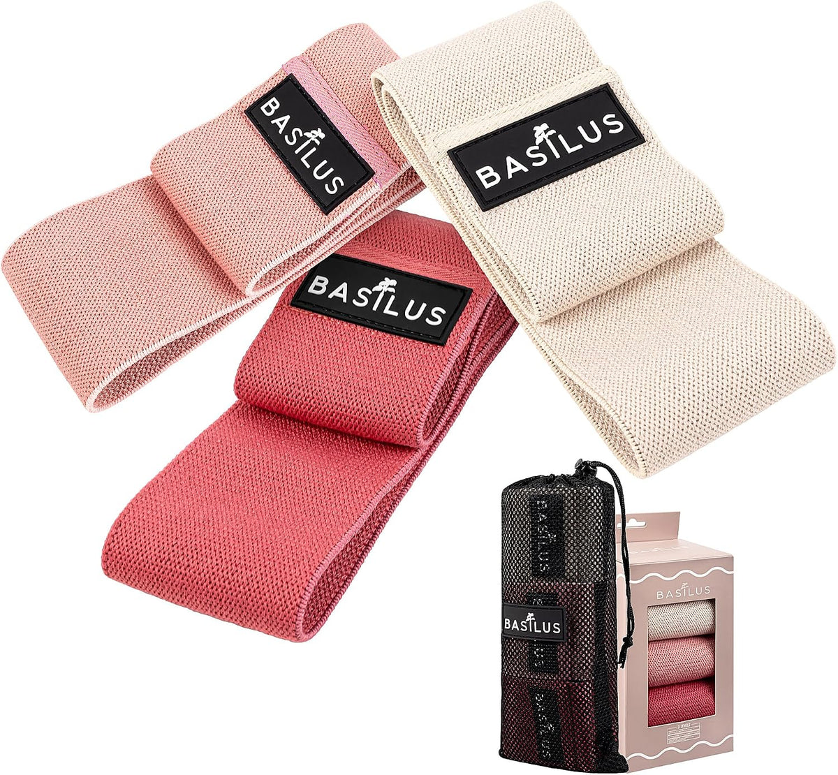 3-Pack Fabric Resistance Bands for Legs & Glutes – Exercise Bands for Workout, Strength Training, Yoga, Pilates & Fitness