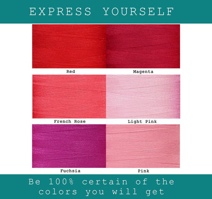 Sewing Thread in Red & Pink Color Tones – 6 Spools of Polyester Thread for Sewing Machine for Beginners, Hand Stitching & Quilting - 1000 yds per Spool