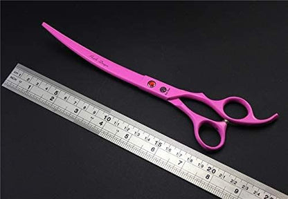 7.0 inch Dog Grooming Scissors Set with Silencer - Pink