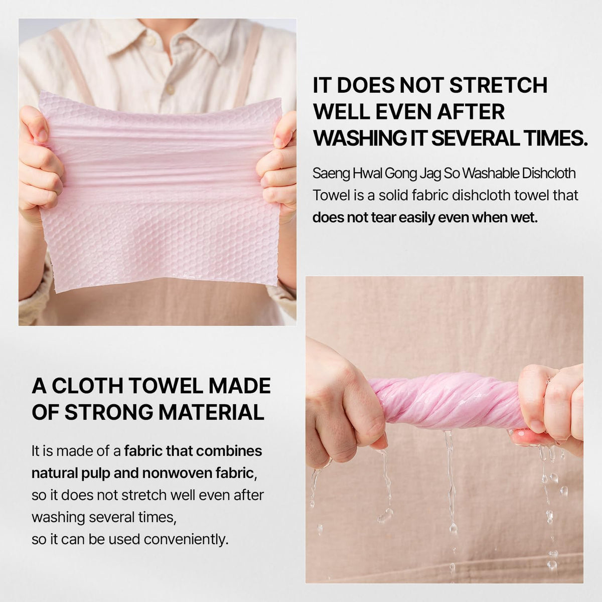 Washable Towels Premium 50 Sheets * 2 Rolls | Reusable Cleaning Cloths | Reusable Dish Cloths | Kitchen Dish Cloths | Reusable Wipes, Pink
