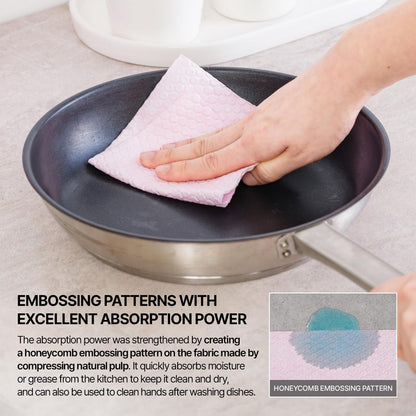 Washable Towels Premium 50 Sheets * 2 Rolls | Reusable Cleaning Cloths | Reusable Dish Cloths | Kitchen Dish Cloths | Reusable Wipes, Pink